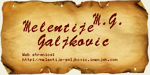 Melentije Galjković vizit kartica